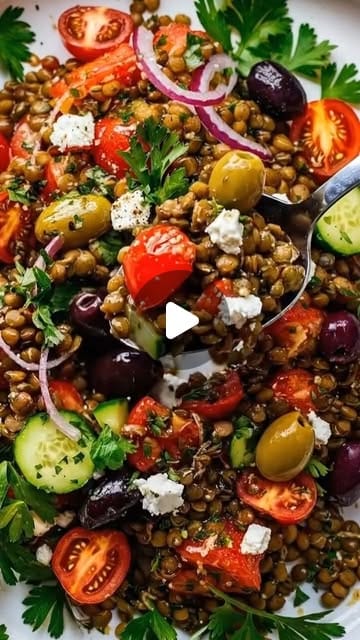 Photo du plat : Salade de Lentilles Méditerranéenne
